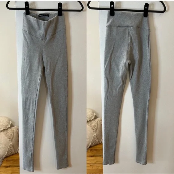 NAKED WARDROBE | Grey Snatched Down Ribbed Leggings - Picture 7 of 9